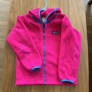 Patagonia pink fleece zip down sweater